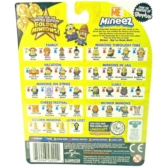 Despicable Me Minion Mineez Series 1 Tiki Trash Can, Picketing and Mystery Fig - Picture 2 of 2